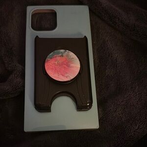 Blue green Phone Case with Abstract PopSocket